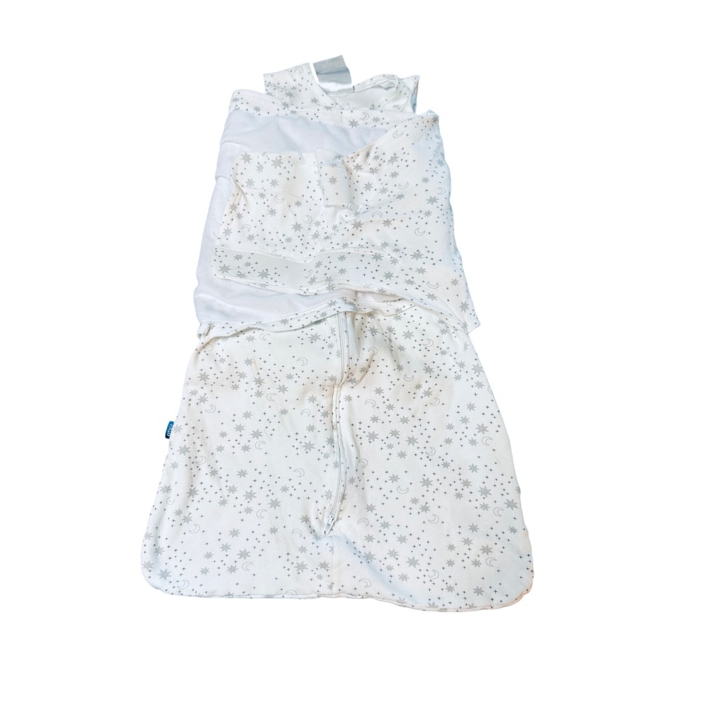 HALO Sleepsack Swaddle 100% Cotton Midnight Moons Grey Unisex Small 3-6M